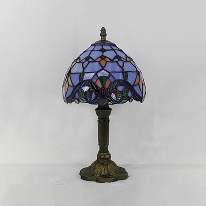 Schüssel Nachttisch Lampe Single-Bulb Buntglas Tiffany Tisch leichte Ideen für das Restaurant