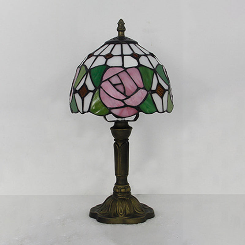 Schüssel Nachttisch Lampe Single-Bulb Buntglas Tiffany Tisch leichte Ideen für das Restaurant