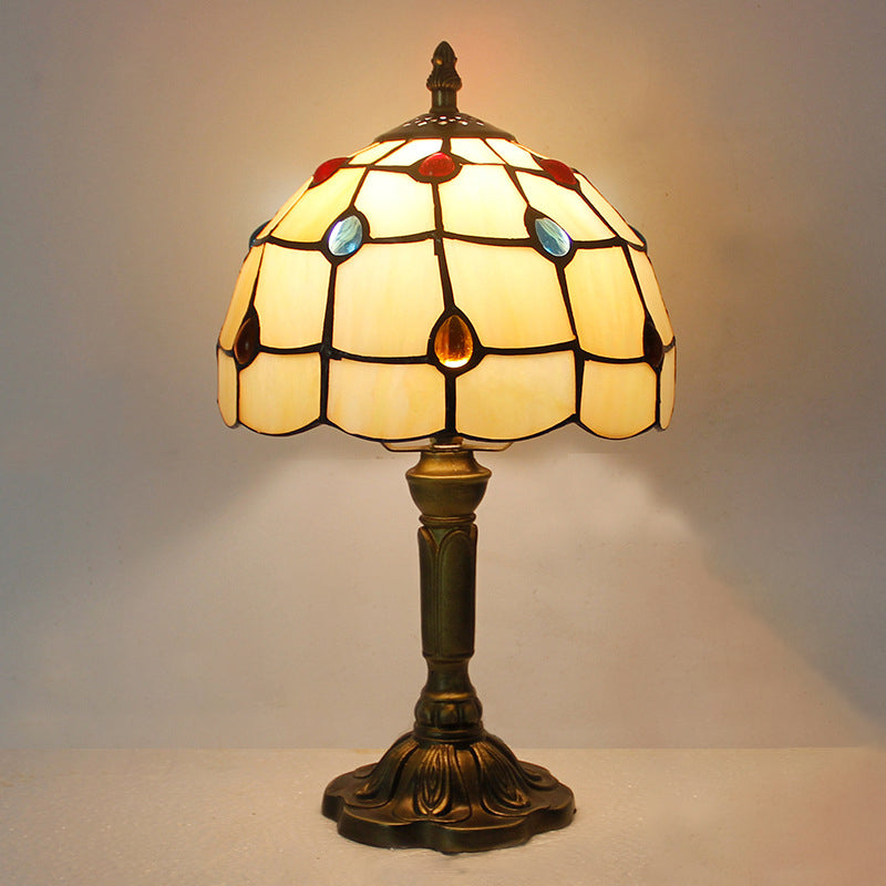 Schüssel Nachttisch Lampe Single-Bulb Buntglas Tiffany Tisch leichte Ideen für das Restaurant