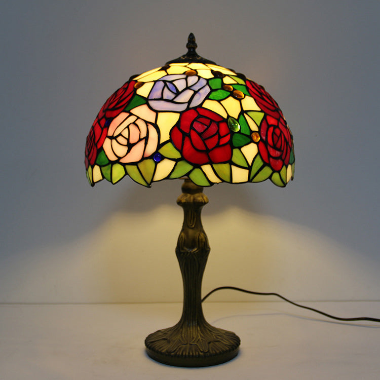 Schüssel Nachttisch Lampe Single-Bulb Buntglas Tiffany Tisch leichte Ideen für das Restaurant