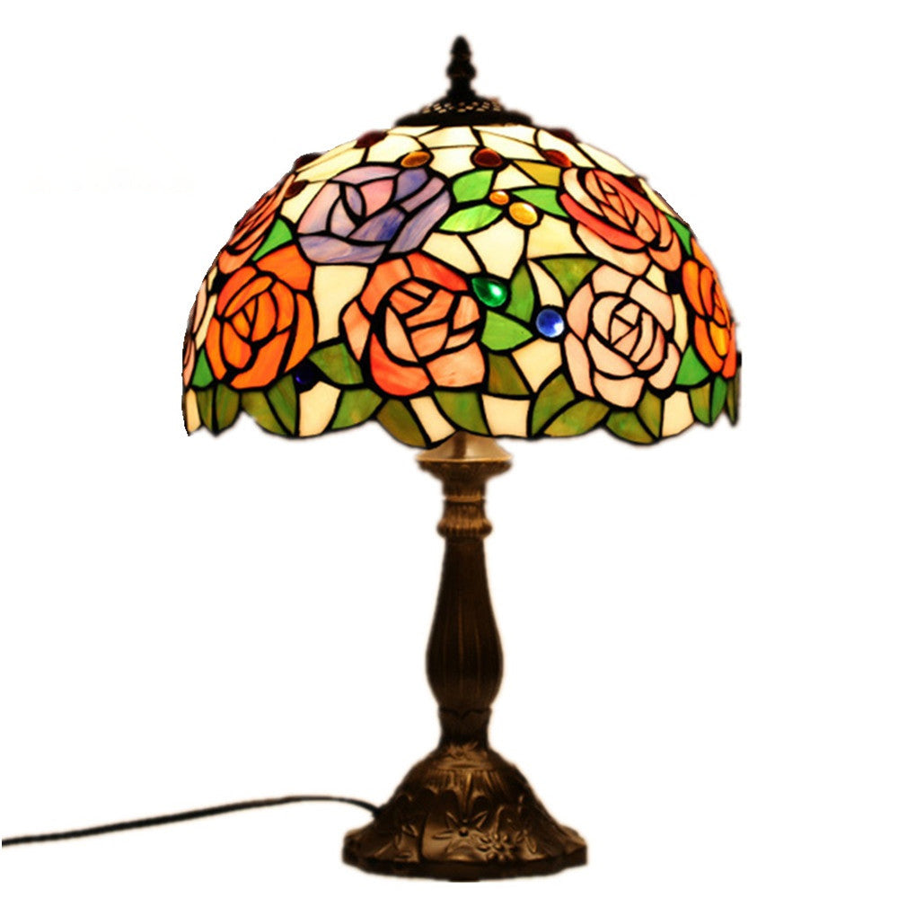 Schüssel Nachttisch Lampe Single-Bulb Buntglas Tiffany Tisch leichte Ideen für das Restaurant