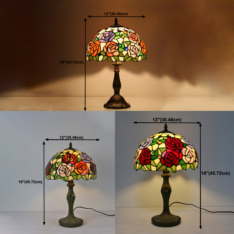 Schüssel Nachttisch Lampe Single-Bulb Buntglas Tiffany Tisch leichte Ideen für das Restaurant