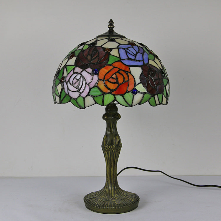 Schüssel Nachttisch Lampe Single-Bulb Buntglas Tiffany Tisch leichte Ideen für das Restaurant