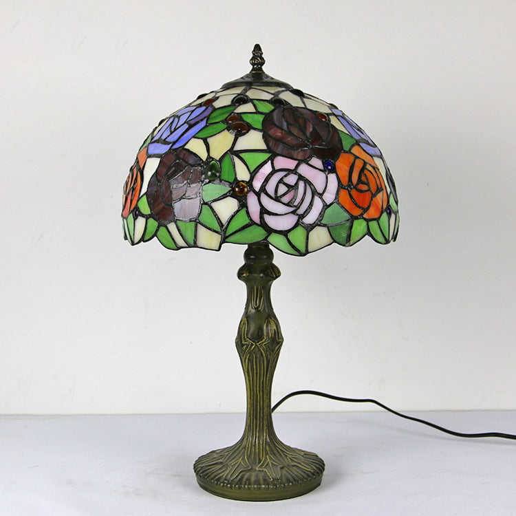 Schüssel Nachttisch Lampe Single-Bulb Buntglas Tiffany Tisch leichte Ideen für das Restaurant