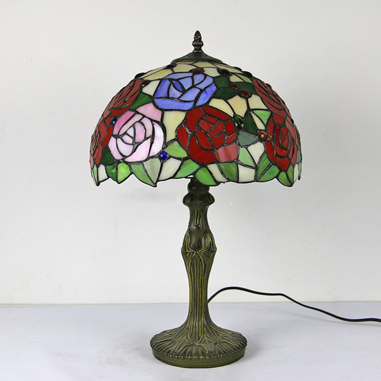 Schüssel Nachttisch Lampe Single-Bulb Buntglas Tiffany Tisch leichte Ideen für das Restaurant