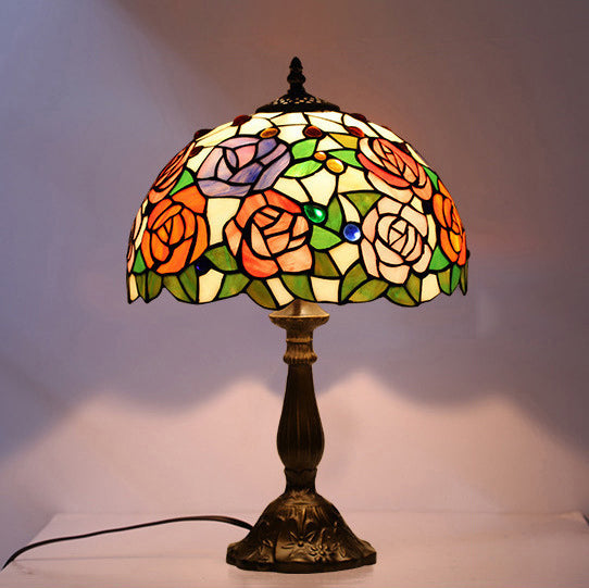 Schüssel Nachttisch Lampe Single-Bulb Buntglas Tiffany Tisch leichte Ideen für das Restaurant