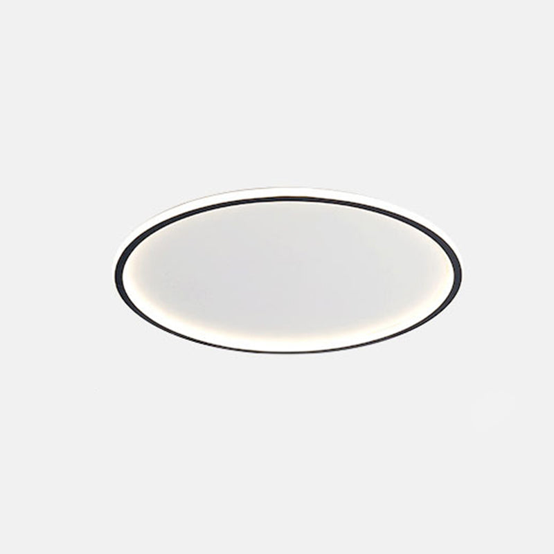Circular Flush Ceiling Light Fixture Modern Metal LED Black Flush Mount Light Fixture