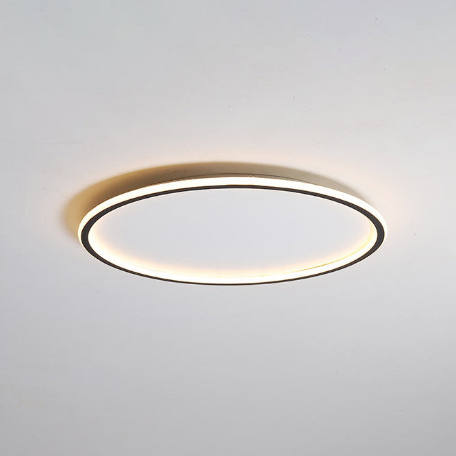 Circular Flush Ceiling Light Fixture Modern Metal LED Black Flush Mount Light Fixture