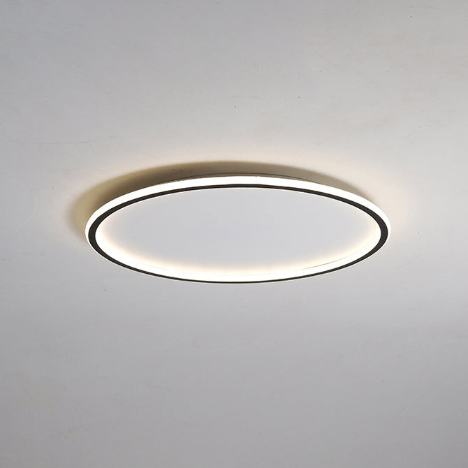 Circular Flush Ceiling Light Fixture Modern Metal LED Black Flush Mount Light Fixture