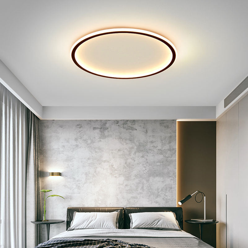 Black Circle Flush Ceiling Light Fixture Nordic Style LED Metal Flush Mount Light