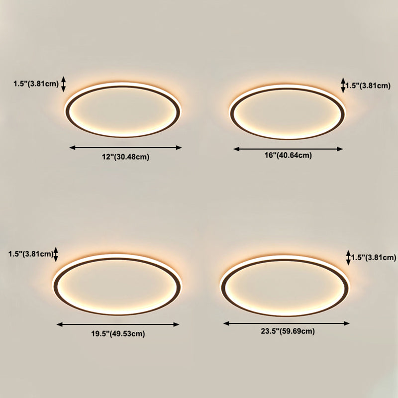 Black Circle Flush Ceiling Light Fixture Nordic Style LED Metal Flush Mount Light