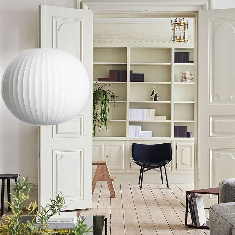 Lampada sospesa lanterna in tessuto MODERNO MODERNA Sospensione bianca Luce a sospensione