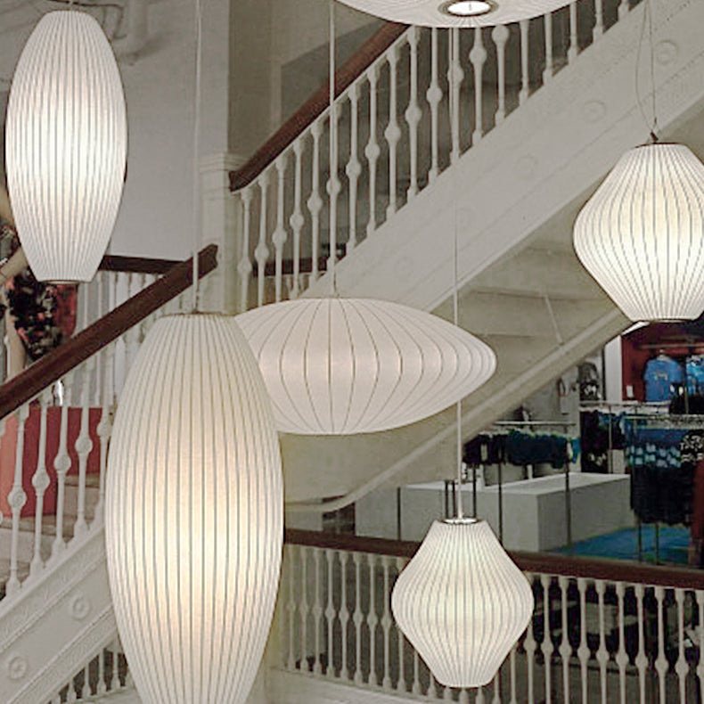 Plafond minimaliste Light Lightern Lantern suspendu avec de l'ombre en tissu