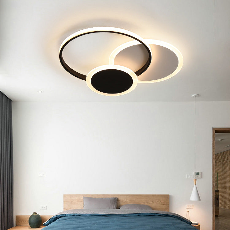 Moderne Eenvoud Acryl Flush Mount Lamps Slaapkamer Flush Mount Plafond Licht in Zwart