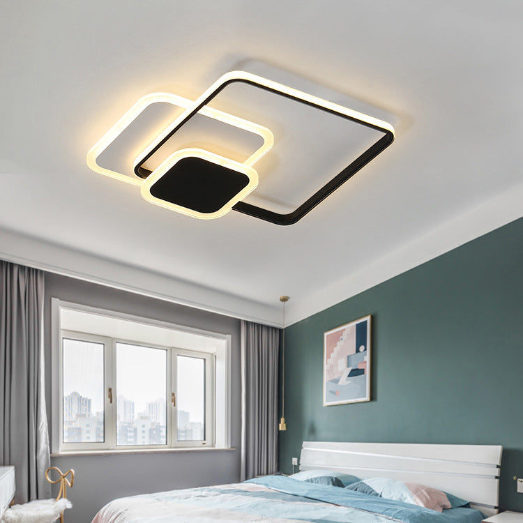 Moderne Eenvoud Acryl Flush Mount Lamps Slaapkamer Flush Mount Plafond Licht in Zwart
