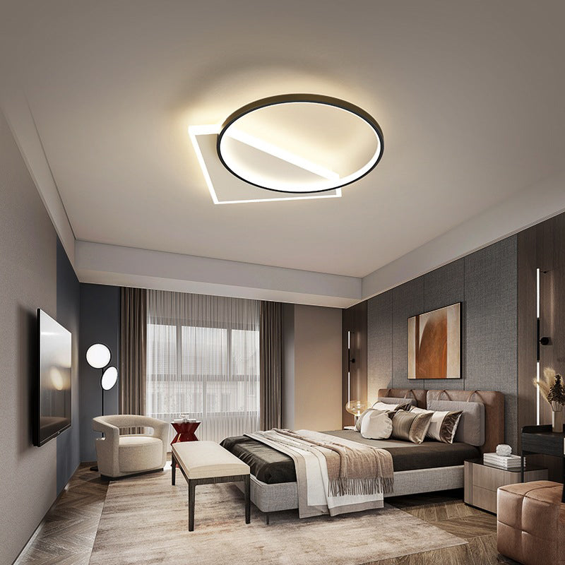 Minimalist Geometry Metal Flush Mount Light for Hall Bedroom and Kitchen
