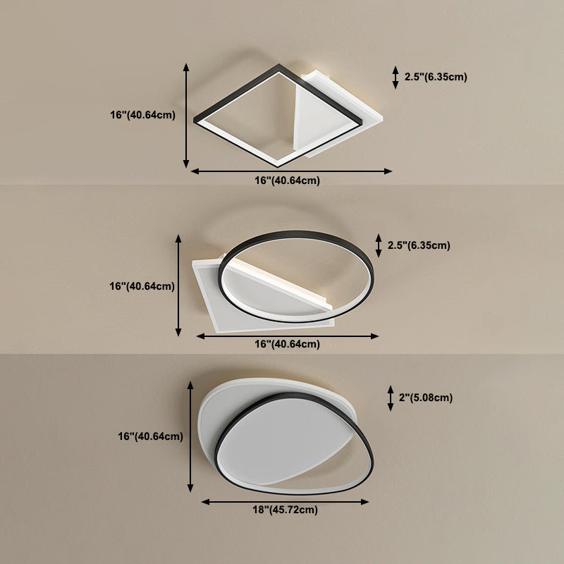 Minimalist Geometry Metal Flush Mount Light for Hall Bedroom and Kitchen