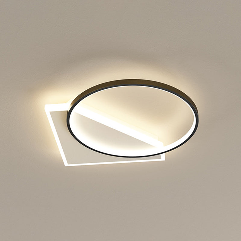 Minimalist Geometry Metal Flush Mount Light for Hall Bedroom and Kitchen