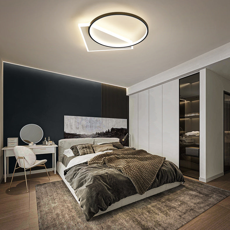 Minimalist Geometry Metal Flush Mount Light for Hall Bedroom and Kitchen
