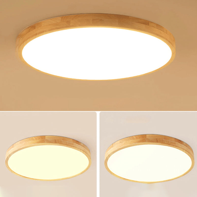 Ronde Flush Plafond Licht Armatuur Modern 1-Licht Beige Flush Mount Lamp met Acryl