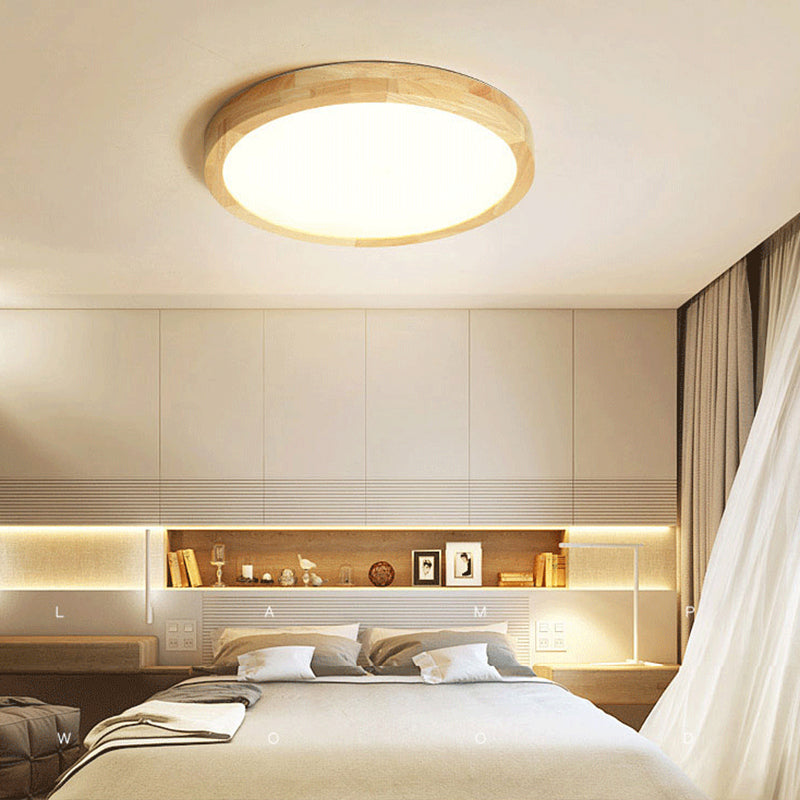 Ronde Flush Plafond Licht Armatuur Modern 1-Licht Beige Flush Mount Lamp met Acryl