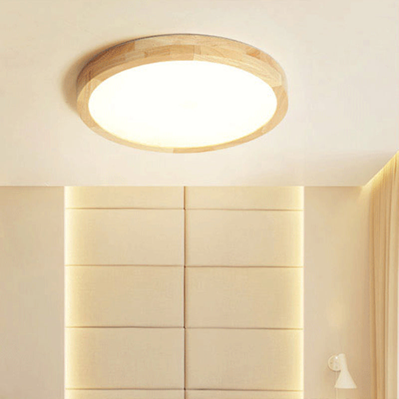 Ronde Flush Plafond Licht Armatuur Modern 1-Licht Beige Flush Mount Lamp met Acryl