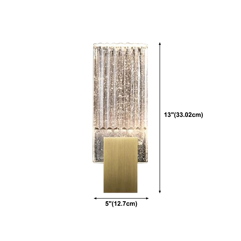 Lampada montata a parete postmoderna con chiodo cristallo rettangolare chiaro per camera da letto