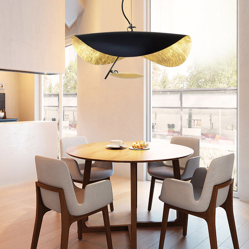 Black Gold Metal Hanging Light Postmodern Style Pendant Light Hanging Light for Cafe