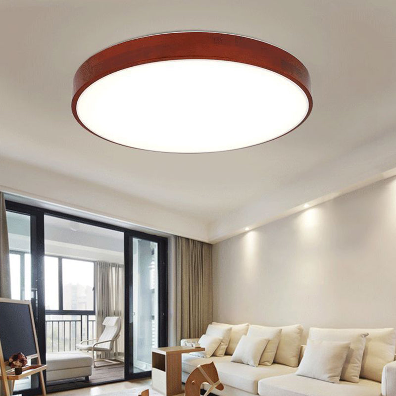 Round Flush Ceiling Light Fixture Modern 1-Light Brown Flush Mount Lamp with Acrylic Shade