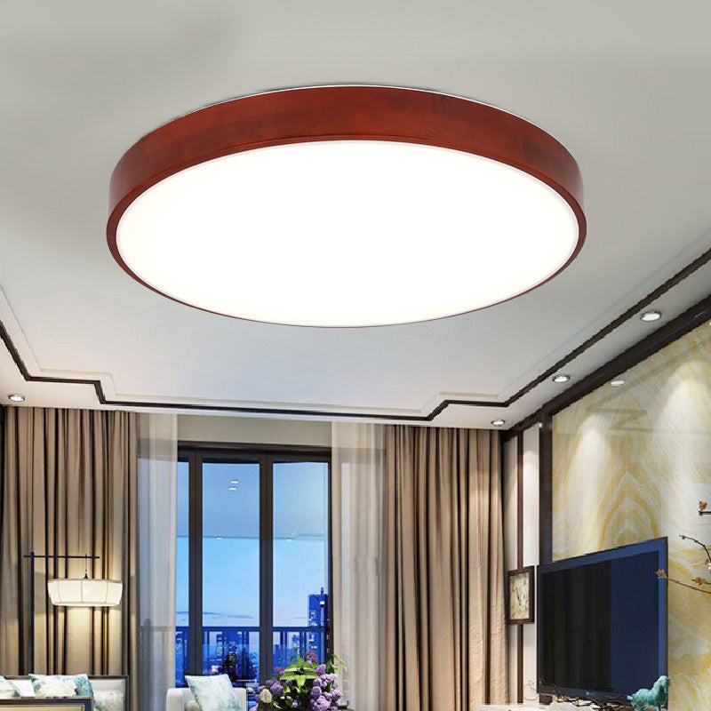 Round Flush Ceiling Light Fixture Modern 1-Light Brown Flush Mount Lamp with Acrylic Shade