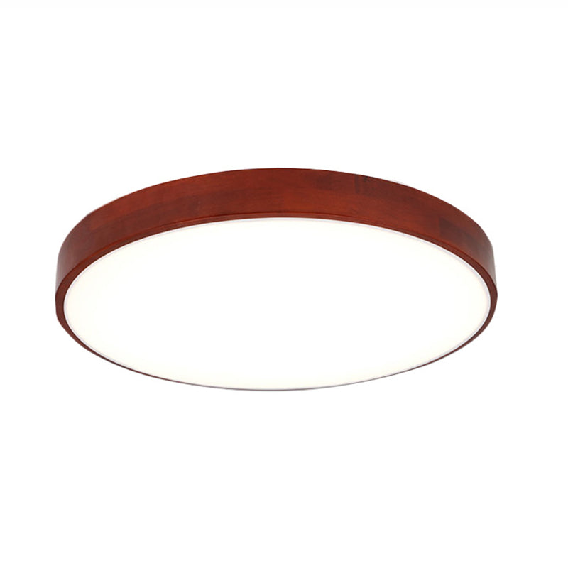 Round Flush Ceiling Light Fixture Modern 1-Light Brown Flush Mount Lamp with Acrylic Shade