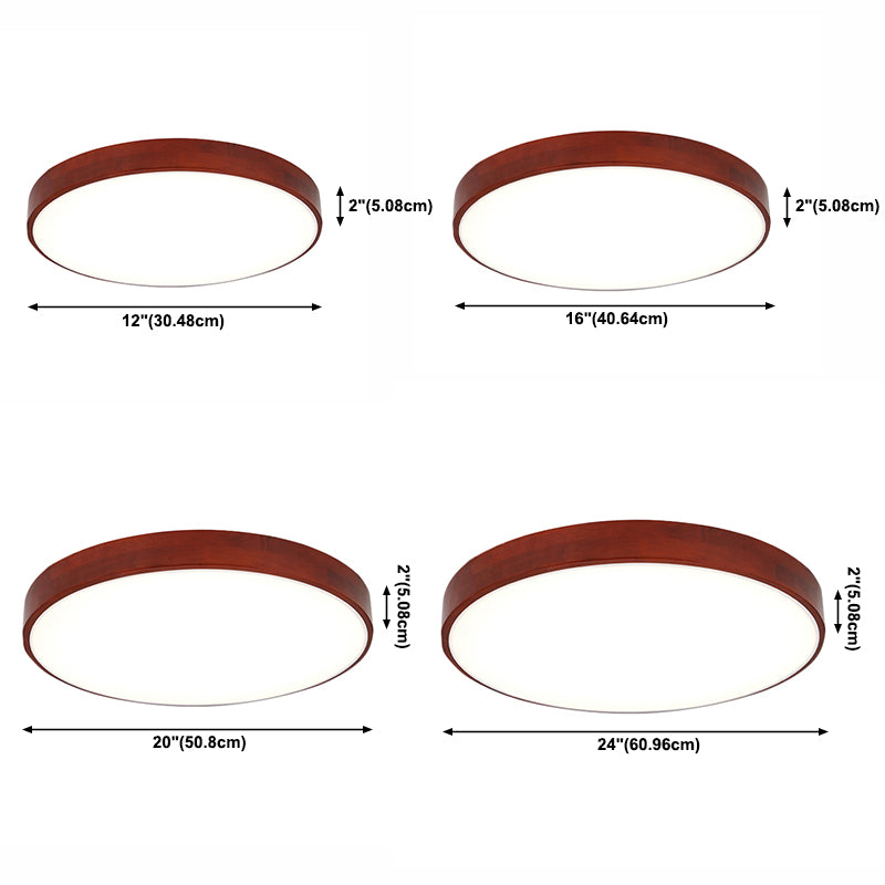 Round Flush Ceiling Light Fixture Modern 1-Light Brown Flush Mount Lamp with Acrylic Shade