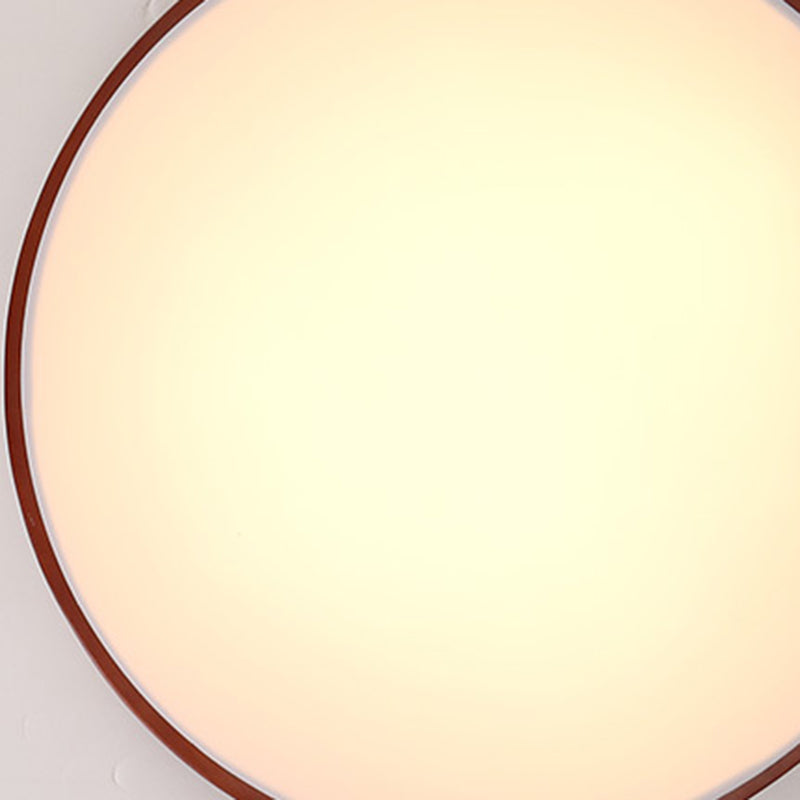 Round Flush Ceiling Light Fixture Modern 1-Light Brown Flush Mount Lamp with Acrylic Shade
