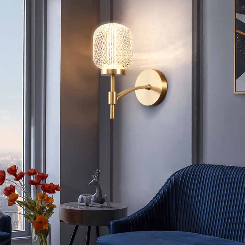 1 Lights Crystal Sconce Light Postmodern Wall Lighting Fixtures for Bedroom Living Room