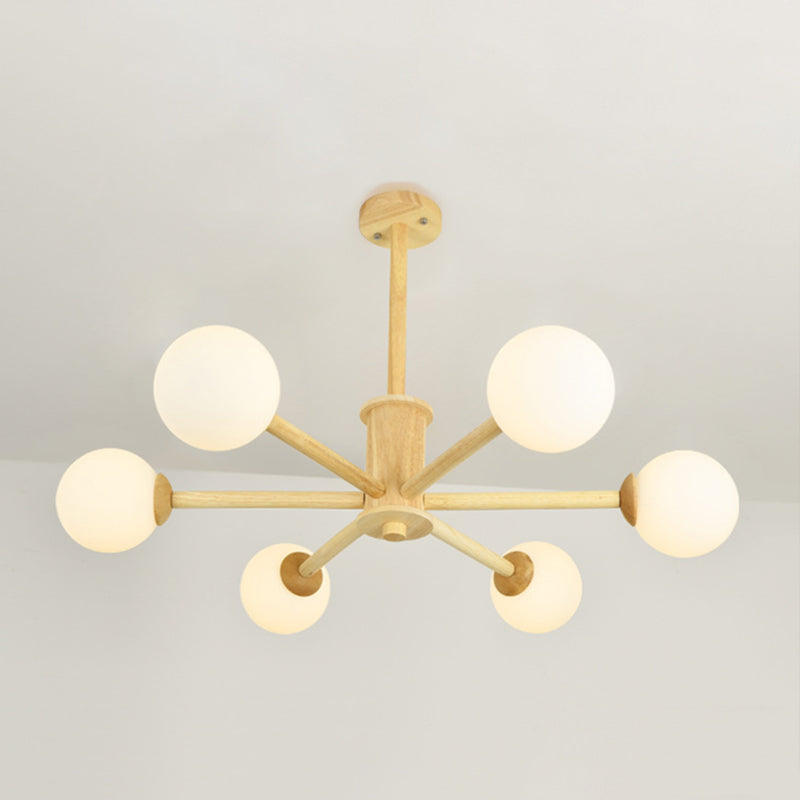 Moderner Globe Kronleuchter-Leuchten mehrköpfiger beige Kronleuchter Anhängerlampe für Restaurant