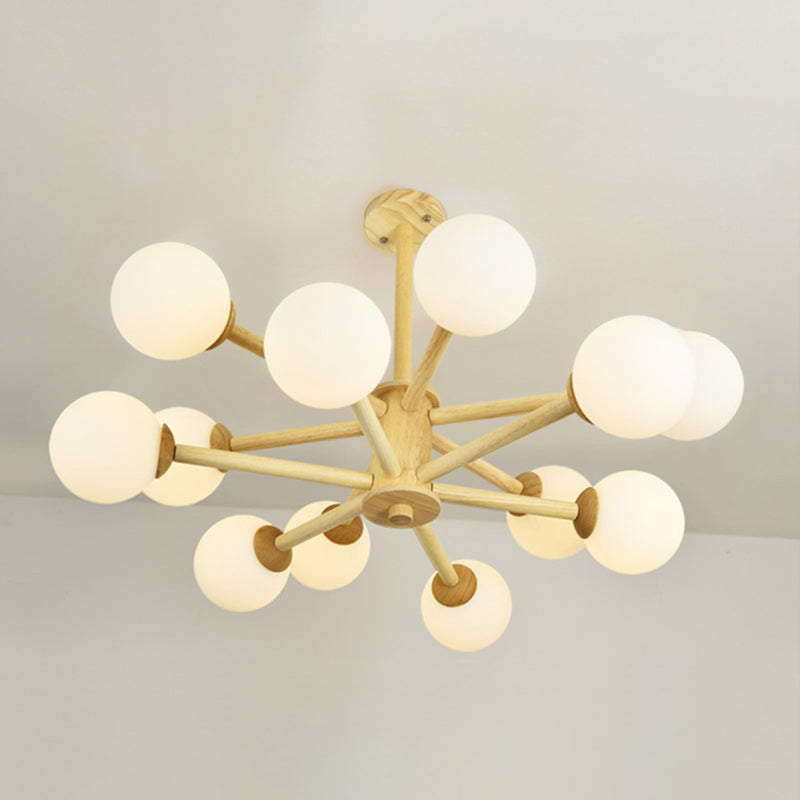 Moderner Globe Kronleuchter-Leuchten mehrköpfiger beige Kronleuchter Anhängerlampe für Restaurant