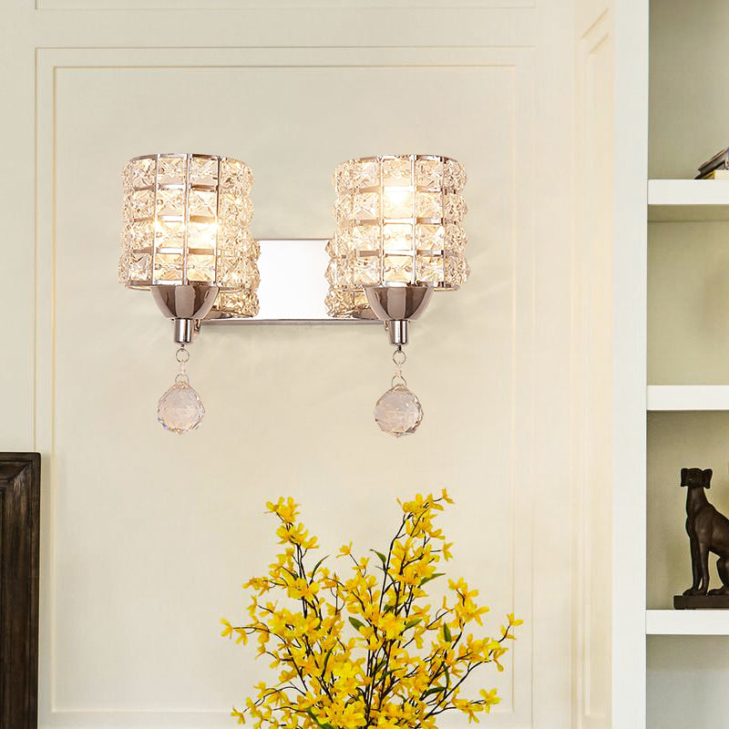 Metal Crystal Sconce Light Postmodern Wall Mounted Light Fixture for Bedroom Living Room