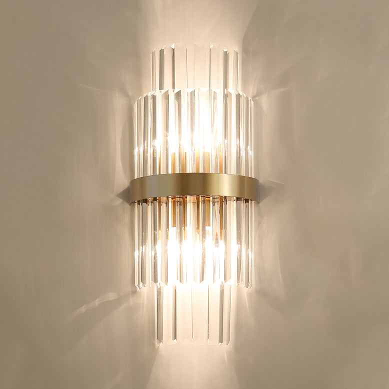 Lampada a parete postmoderna a parete 2 heele lampade con un ombra di cristallo chiaro