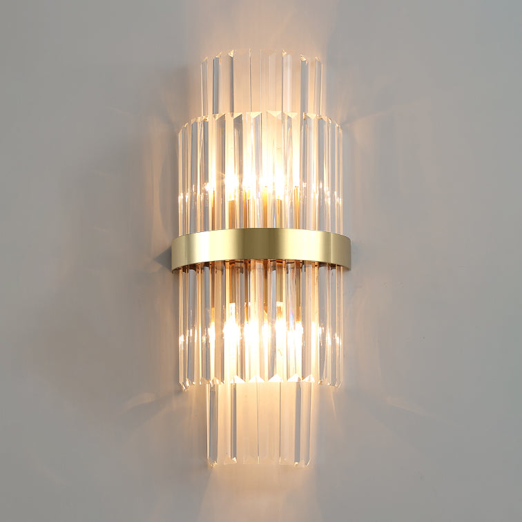 Lampada a parete postmoderna a parete 2 heele lampade con un ombra di cristallo chiaro