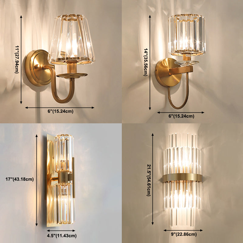 Lampada a parete postmoderna a parete 2 heele lampade con un ombra di cristallo chiaro