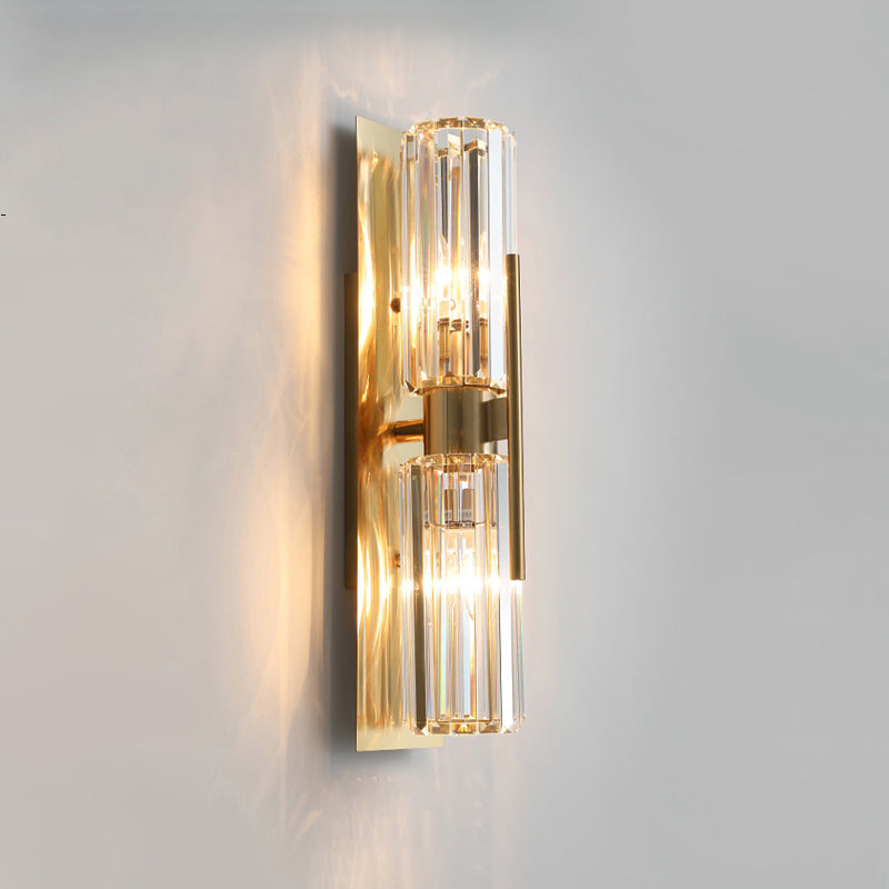 Lampada a parete postmoderna a parete 2 heele lampade con un ombra di cristallo chiaro