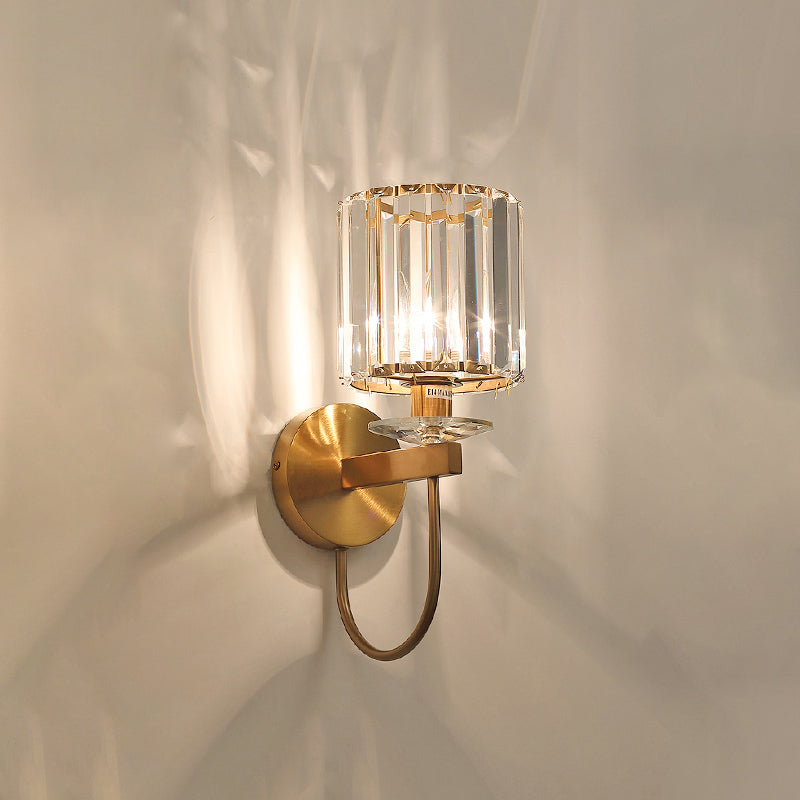 Lampada a parete postmoderna a parete 2 heele lampade con un ombra di cristallo chiaro