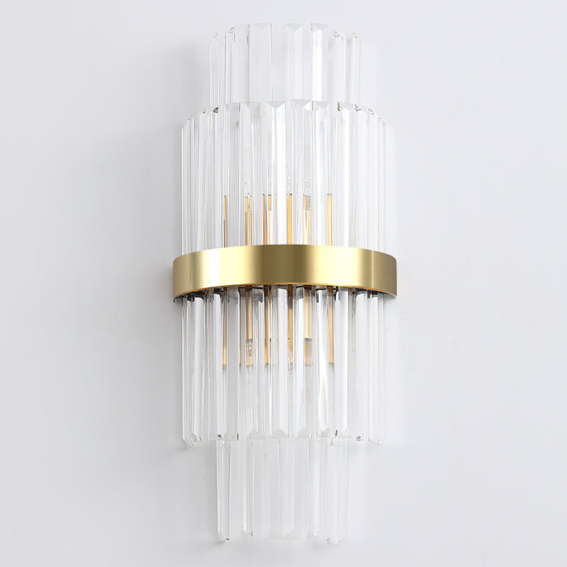 Lampada a parete postmoderna a parete 2 heele lampade con un ombra di cristallo chiaro