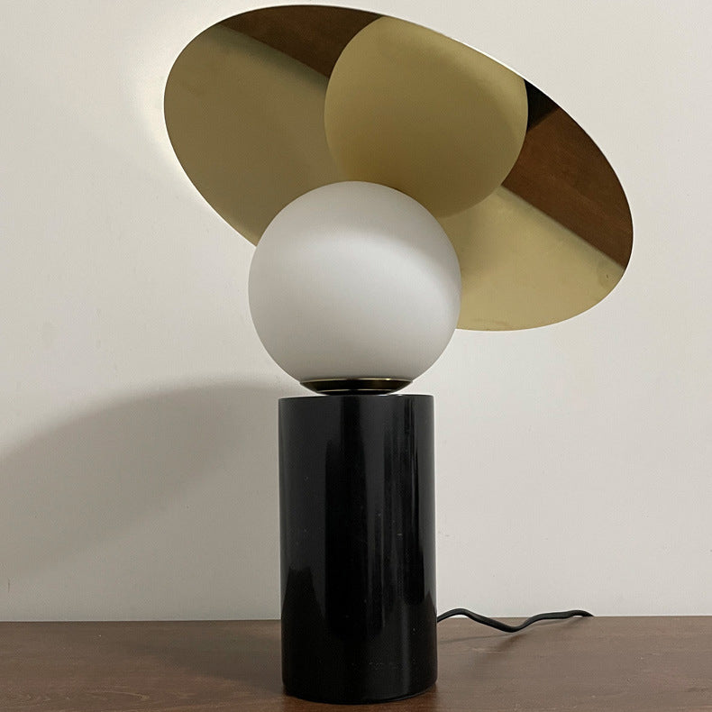 Nuits rondes en métal et lampe de style simplicité Lumière avec base en marbre