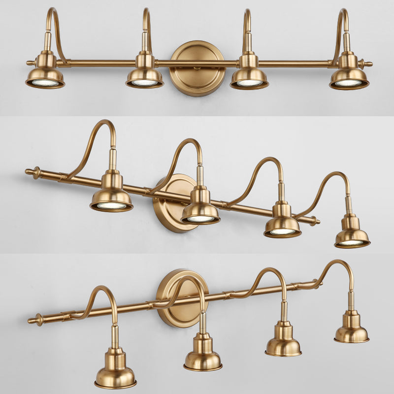 Postmodern Style Wall Sconce Gold Multi Blub Metal Wall Mounted Lamps for Bathroom