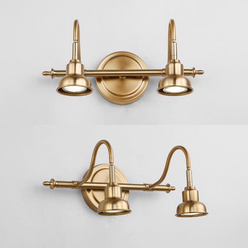 Application murale de style postmoderne Gold Multi Blub Metal Mur Murd Mall pour salle de bain