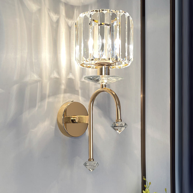 Cylinder/Cone Crystal Sconce Light Postmodern Wall Mounted Light Fixture