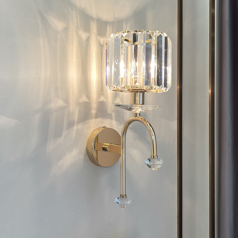 Cylinder/Cone Crystal Sconce Light Postmodern Wall Mounted Light Fixture