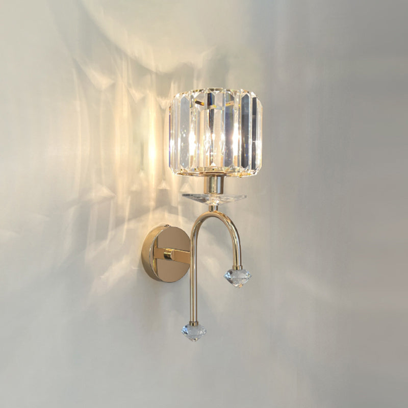 Cylinder/Cone Crystal Sconce Light Postmodern Wall Mounted Light Fixture