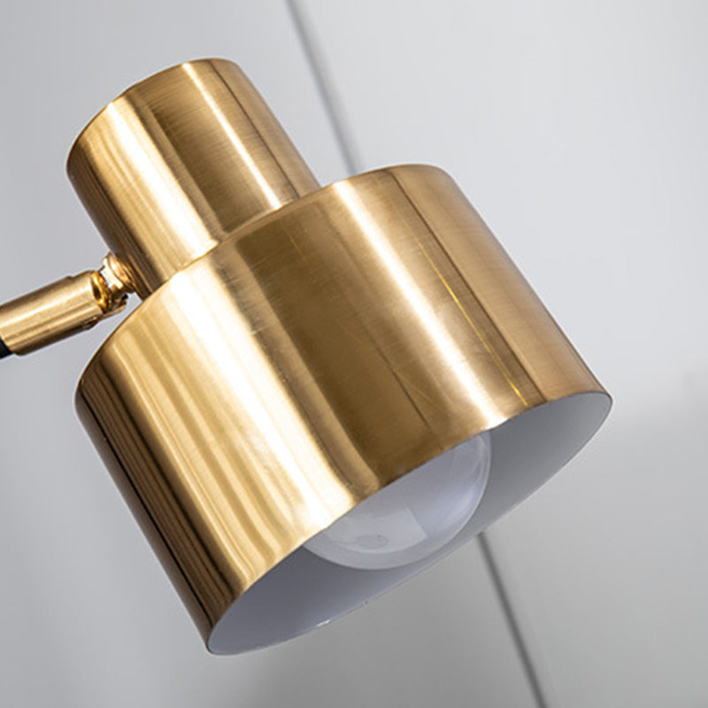 Lámpara de mesa de tambor de simplicidad ultramoderna lámpara de metal de metal para dormitorio